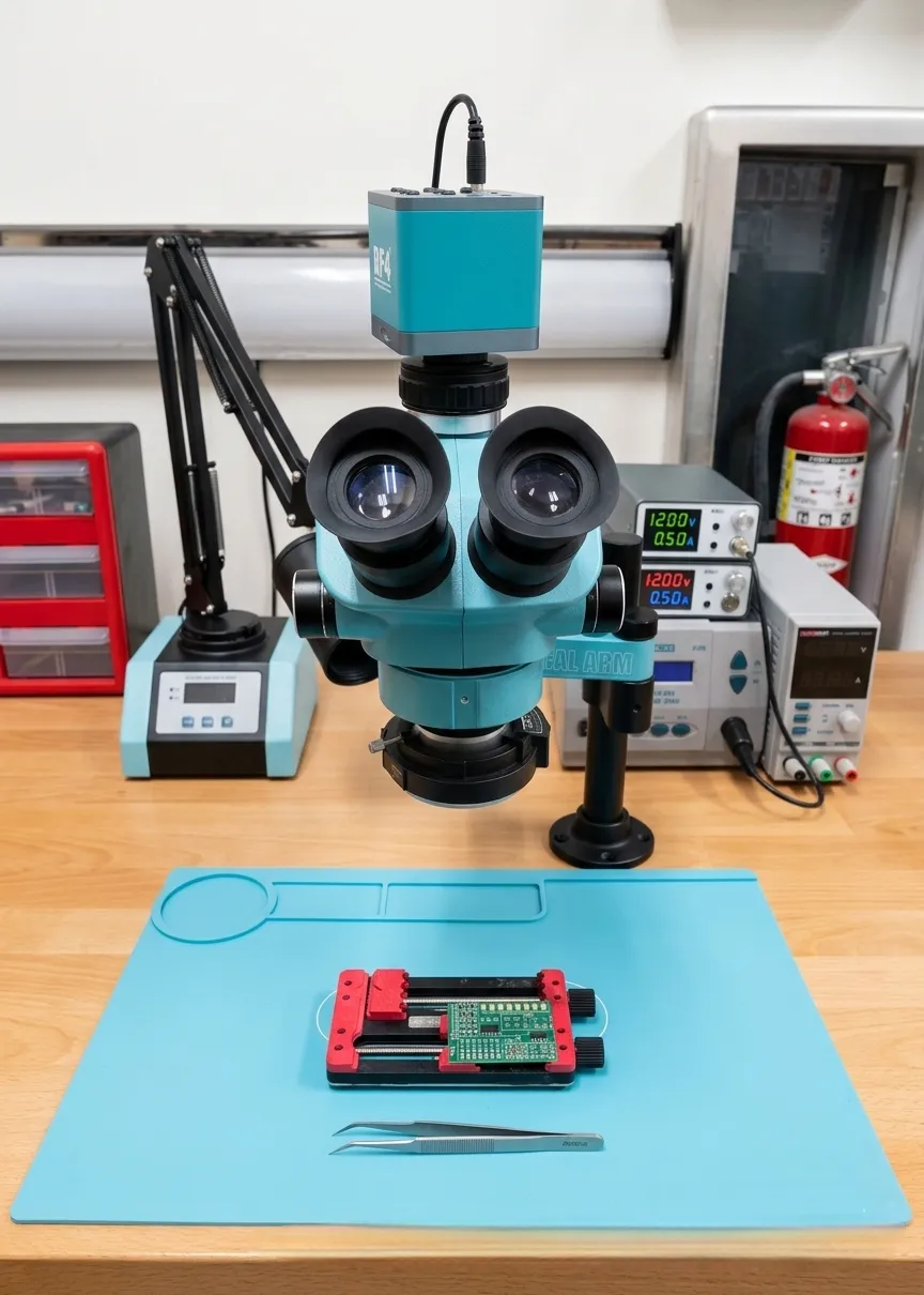 Repair microscope setup